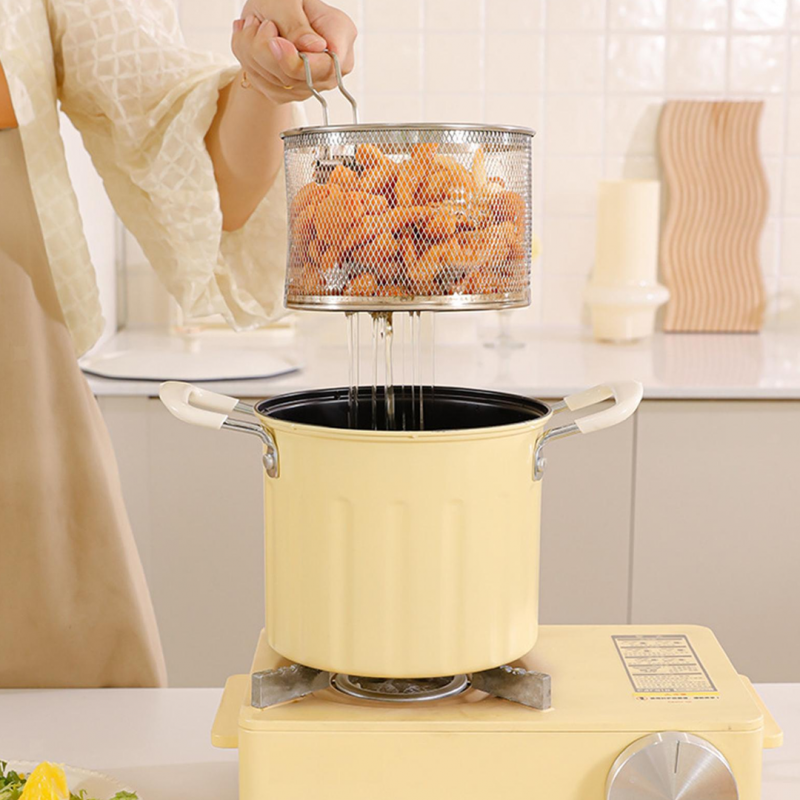 3L Stainless Steel Deep Frying Pot, Multifunctional Household Deep Frying Pan, Non Stick Mini Small Oil Frying Pot 3L Stainless Steel Deep Frying Pot, Multifunctional Household Deep Frying Pan, Non Stick Mini Small Oil Frying Pot